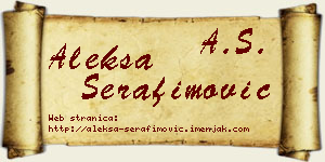 Aleksa Serafimović vizit kartica